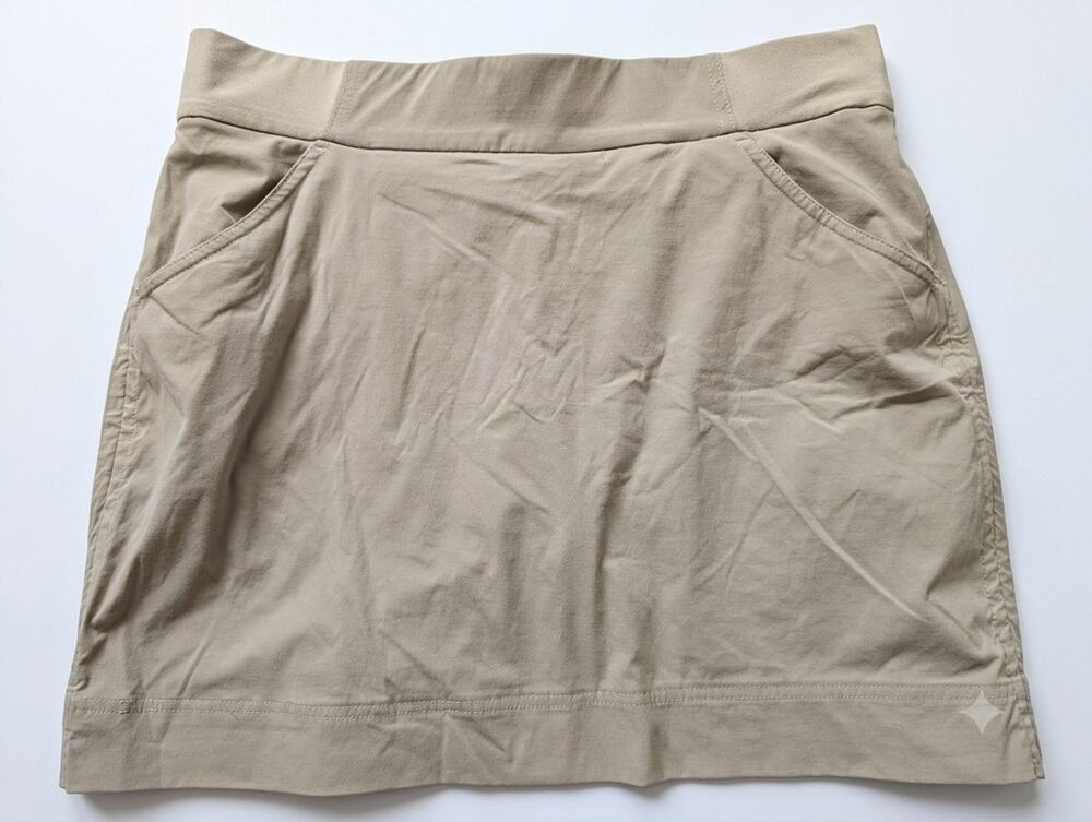 Skort Columbia Womens L Khaki Hiking Skirt Athletic Active Drawstring Casual...